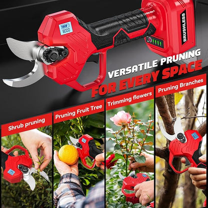 Electric Pruning Shears Compatible with Milwaukee 18v, 26000RPM Cordless Pruning Shears with Brushless Motor, LCD Display, Adjustable Cutting Diameter 0.8-2 Inch for Tree Trimmer (Tool Only)