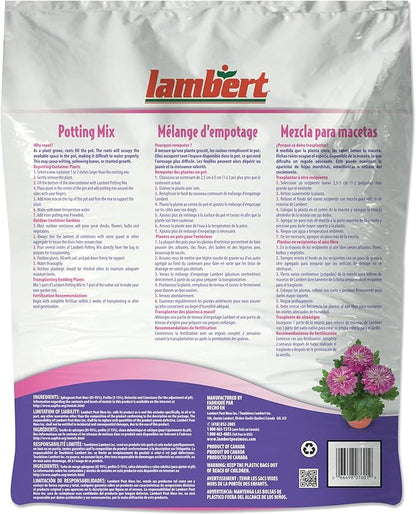 Lambert Potting Mix - Potting Soil Mix for Flowers, Vegetables, Shrubs, Container Plants, Annuals, Perennials, for Indoor and Outdoor - 8 Quarts