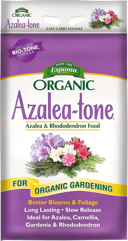 Espoma Organic Azalea-Tone 4-3-4 Natural & Organic Fertilizer and Plant Food for All Flowering Evergreen Shrubs. 18 lb. Bag. Use for Planting & Feeding to Promote Growth & Blooming