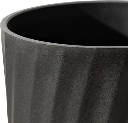 La Jolie Maison 24 Inch Tall Planter, Matte Black Tree Planter with Shelf Insert, Morden Large Round Plant Pot Container for Indoor/Outdoor, Front Door, Patio and Deck, 1 Pack