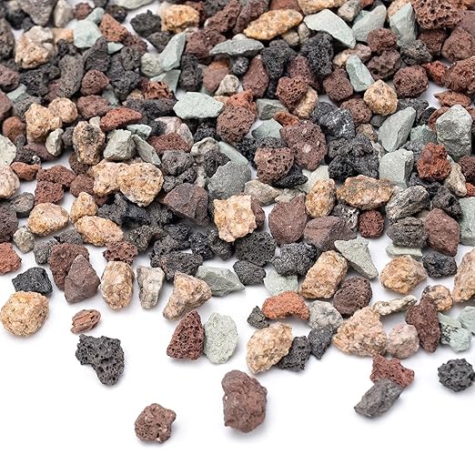 2.5lbs Mix Horticultural Lava Rocks for Plants, 1/5 Inch Potting Soil Amendment for Succulents, Cacti, Bonsai, Decorative Gravel Plant Drainage Volcanic for Terrarium, Top Dressing