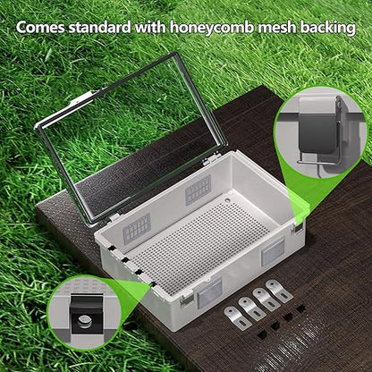 ABS Electrical Junction Box, Ventilated Design, Cable Grommets, IP65 Waterproof Enclosure, Indoor/Outdoor Use with Mounting Panel. (Clear Cover, 15.7"x11.8"x7.1")
