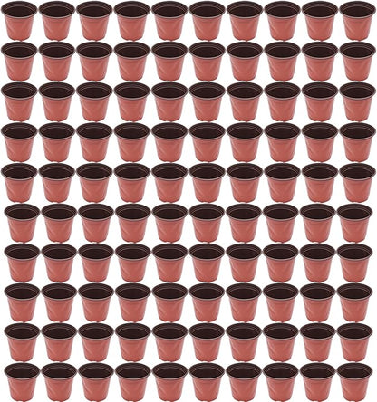 7" Seedling Pots Plastic Plant Containers Suit for Seeds Germination, Succulents Planting, Seeds Starting - 100 Pcs