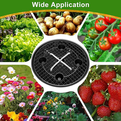 4 Pack Plant Saucer 14 inch, Self Watering Fabric Pot Base, Auto Pots Fit for 5 Gallon Grow Bags, Plant Saucers Flower Pot Tray , Auto Watering Plant Saucer for Fabric Planters 3 Year Warranty