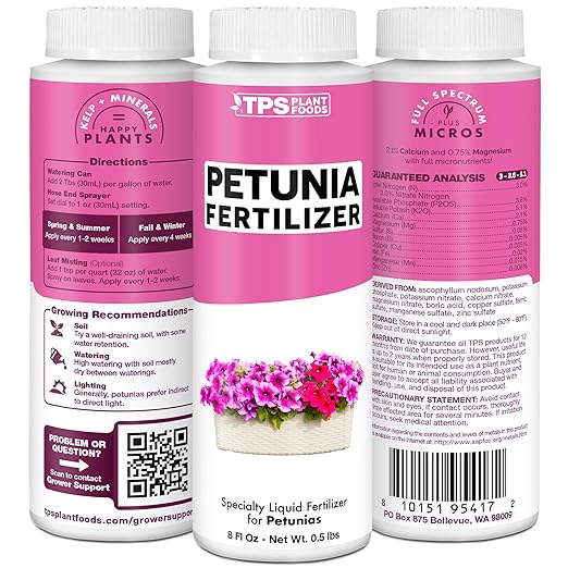 Petunia Fertilizer, Complete Liquid Petunia Plant Food, 32 oz (1 Quart)