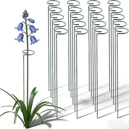 20 Pieces 36 inch Green Single Stem Plant Stakes Flower Support Rings, Gardening Planter Cages for Single Stem Flowers, Amaryllis, Peony, Lily,Narcissus