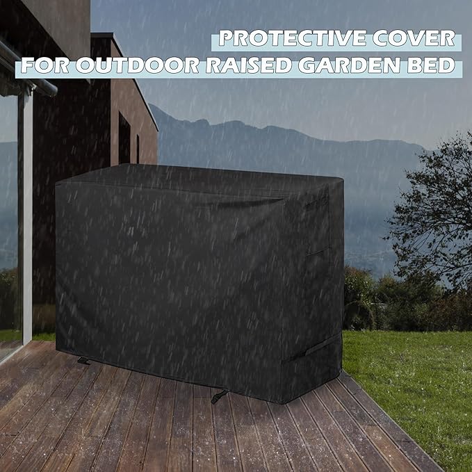 Outdoor Raised Garden Bed Cover for LEETOLLA Elevate 32" Raised Garden Bed, Outdoor Planter Box Stand Cover for Mobile Elevated Wood Planter/Planting Bed-Waterproof All Weather Protection