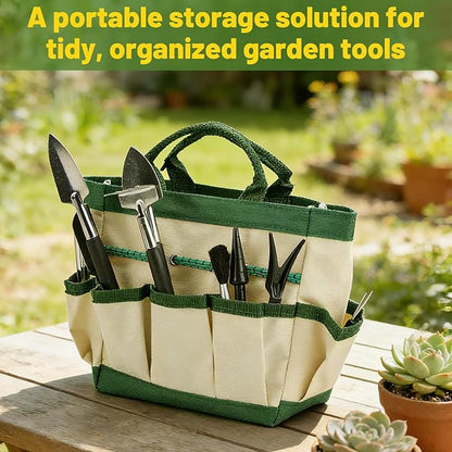 44pcs Small Gardening Tools Gifts for Women Beginners - Garden Hand Tools Set for Indoor Succulent Bonsai Plants Transplanting, Included Bag/Repotting Mat/Shovel/Labels, Green