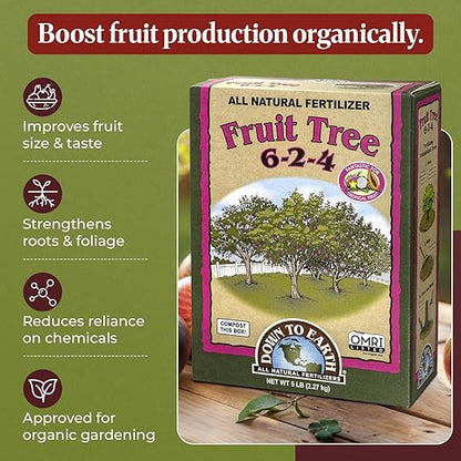 Down to Earth Organic Acid Mix 4-3-6 & Fruit Tree Fertilizer 6-2-4 Bundle | Nourishes Acid-Loving Plants & Fruit Trees | Organic Ingredients for Healthy Growth & Abundant Harvests | 5 LB Each