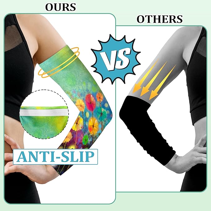 Garden Sleeves for Women Boho Gardening Sleeves with Thumb Holes UV Sun Protection Arm Sleeves for Women