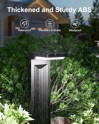 6 Pack Solar Powered Pathway Lights Outdoor Waterproof 30 LED Bright Walkway Landscape Lamp for Outside, Path, Driveway, Sidewalk, Yard, Lawn, Garden, Trail, Modern Design and 2 Modes (Cool White)