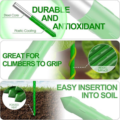 WAENLIR Garden Stakes 48 inch 4ft Sturdy Tomato Stakes, Plant Stakes for Outdoor Plants, Plant Support Sticks for Gardening, Pack of 50