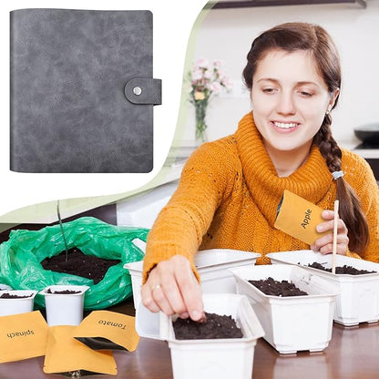 Black Garden Seed Organization Binder - 80 Resealable Sealing Envelopes for Seed Saving & Collecting