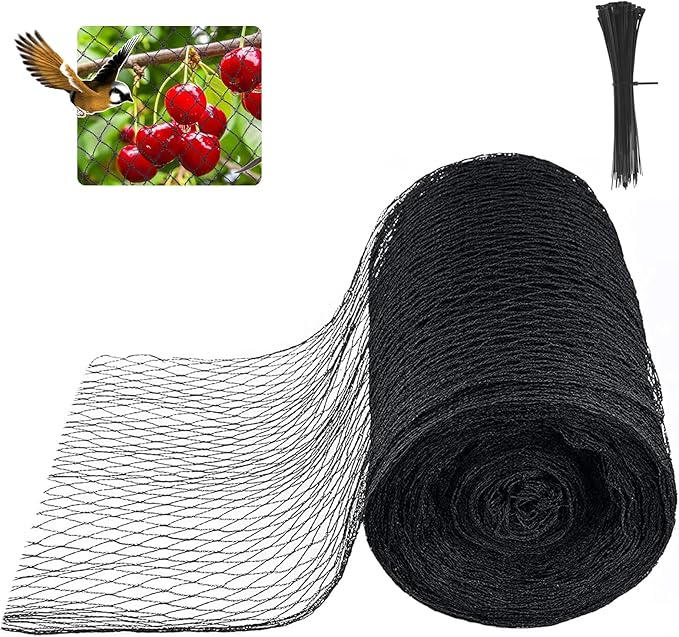Bird Netting 25x50 ft,1" Mesh Garden Netting Pest Barrier for Plants, Fruit Trees, Vegetables, Extra Strong Woven Mesh Poultry Net for Chicken Run, Animal Fencing Against Birds, Deer, Poultry