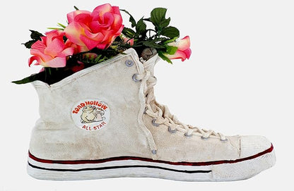 HomeStyles Medium 40010 White High Top Sneaker Shoe Planter Statue 7" h Holds a 4" w Pot