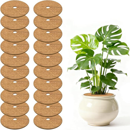 ZeeDix 20 Pack Coconut Fiber Mulch Ring, 11.8 Inch Coco Coir Tree Ring Mulch Mat, 100% Natural Tree Protector Mat Plant Cover Ring Coconut Coir Discs Tree Mats Mulch Rings for Indoor Outdoor Plants