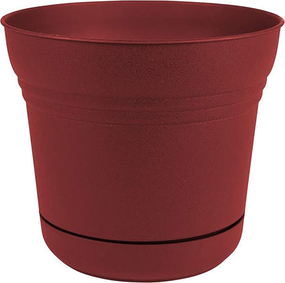 Bloem SP0713 Saturn Planter w/Saucer 7" Burnt Red, 7"