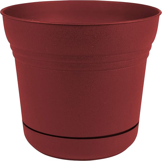 Bloem SP0713 Saturn Planter w/Saucer 7" Burnt Red, 7"