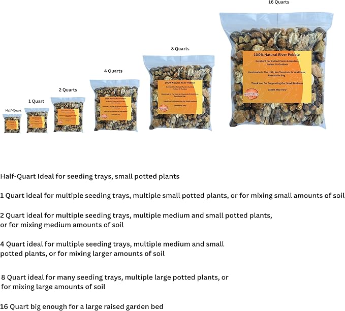 Versatile River Rocks & Garden Stones for Outdoor Landscaping - Ideal Decorative Rocks for Plants Indoor & Outdoor, River Rock Pebbles, Landscaping Stones. Half-Quart