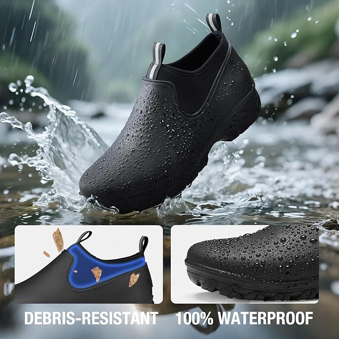 HISEA Women's Ankle Rain Boots Waterproof Rubber Garden Shoes Outdoor