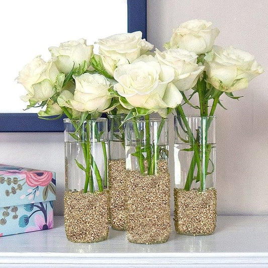 HappyFiller 1.3LB Fine Gold Crushed Glass Sand Broken Pieces Crush Terrarium Stones for Resin Arts,Vase Filler,Candle Holder Small Gravel,DIY Photo Decor or More Crafts Projecting