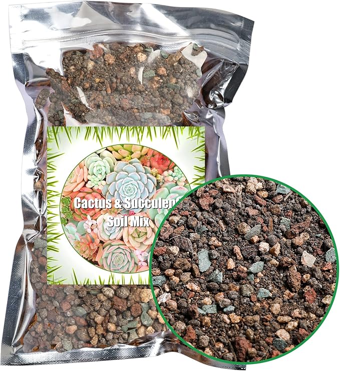 Succulent and Cactus Soil Potting Mix 5.5 LBS, Bonsai Soil Mix Ready to Use, Fast Draining with Added Nutrients