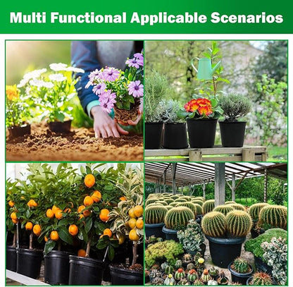2 Gallon Nursery Pots for Plants, Sturdy Plastic Planter Pots with Drainage Holes, Pots for Seedlings, Succulents
