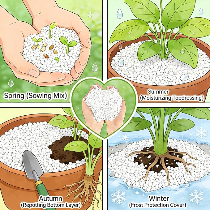 Voulosimi 20QT Organic Perlite Horticultural Soil Amendment for Plants and Enhanced Drainage