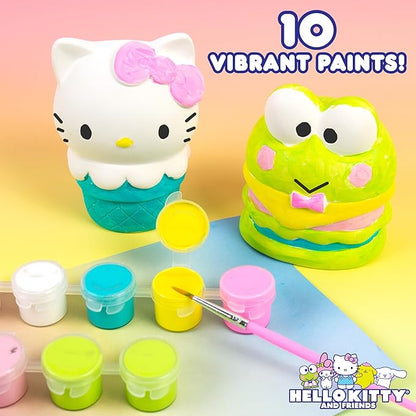 Horizon Group USA Paint Your Own Figurine Kit, DIY Art Project for Kids, Hello Kitty and Friends