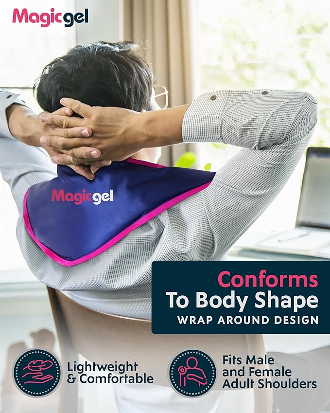 Magic Gel Neck Ice Pack - Shoulder Ice Pack - Cooling Neck Wrap - Cooler Ring - Flexible and Reusable Cold Pad - Lightweight & Comfortable - One Size Fits Most