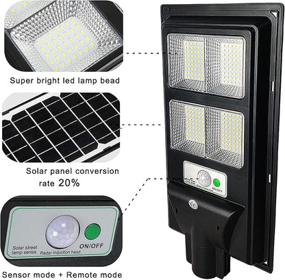 10000LM Solar Lights Outdoor,6000K Dusk to Dawn Security Led Flood Light,Remote Control Solar Street Lights for Yard, Garden,Parking Lot