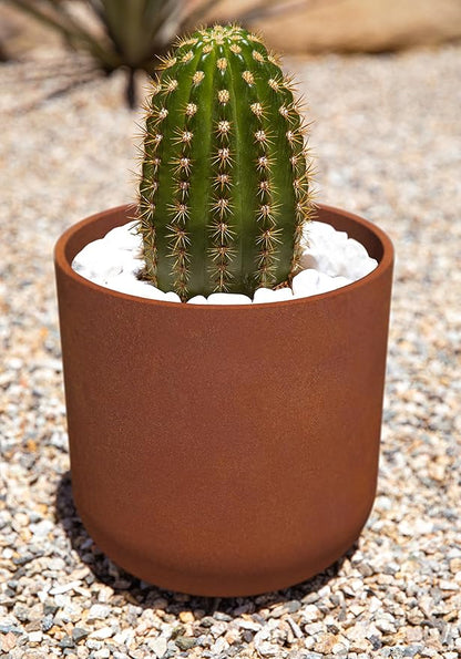 Veradek Patina Series Kona Planter - Round Planter for Outdoor Porch/Garden | Naturally Rusting Planter for All-Weather Use