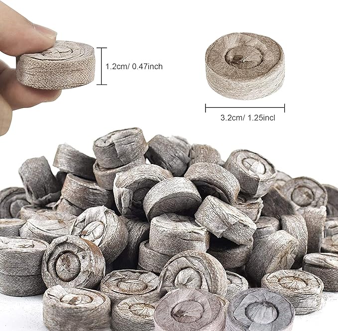 Woohome 202 PCS Peat Pots and Peat Pellet Fiber Soil Plant with Plant Label, Round Peat Pots and 30MM Peat Soil Pellets, Plastic Plant Tags and Loose Soil Tool for Home Plant Starters