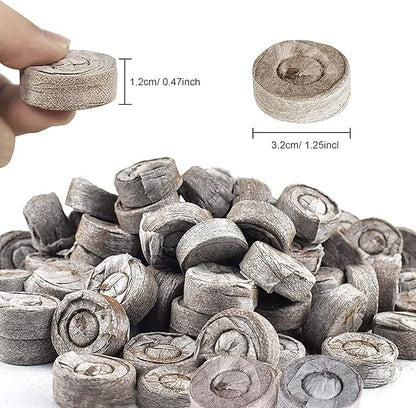 Woohome 202 PCS Peat Pots and Peat Pellet Fiber Soil Plant with Plant Label, Round Peat Pots and 30MM Peat Soil Pellets, Plastic Plant Tags and Loose Soil Tool for Home Plant Starters