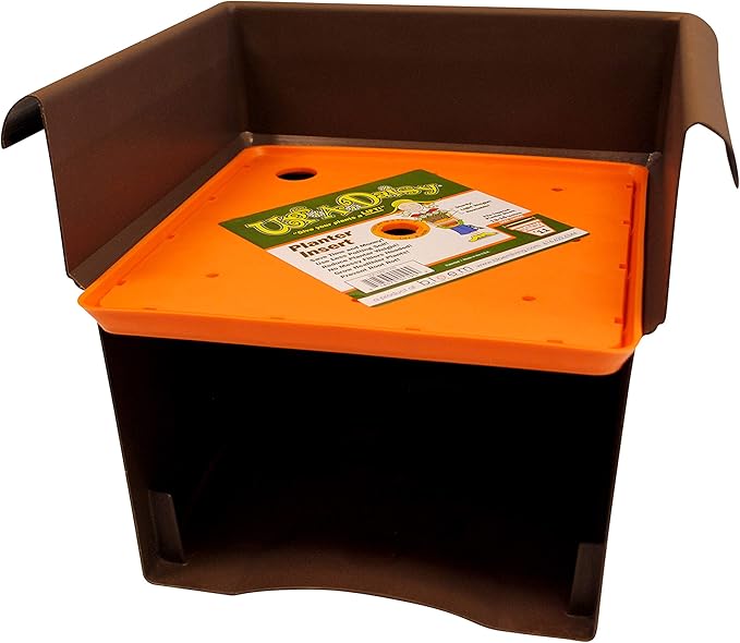 Bloem Ups-A-Daisy Square Planter Insert: 14.75" Wide x 1" Thick - Durable Resin Disk, Drainage Holes, Reusable Soil-Saving Planter Insert for Indoor & Outdoor Use