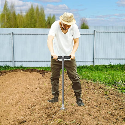 Dolibest Manual Twist Tiller, All-Steel Garden Claw Cultivator with 4 Curved Claws and Soft Rubber Handle, Hand Tiller Garden Claw for Gardening Bed and Plant Box (39'')