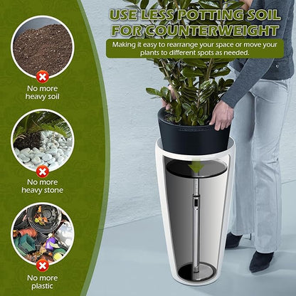 Adjustable Plant Risers for Inside Pot, Planter Insert for Large Container, 19.5-32'' Rise Filler Riser of Tall Flower Bed, Metal Lift Insert for Tall Taper (6 “8“10” Base or Top)