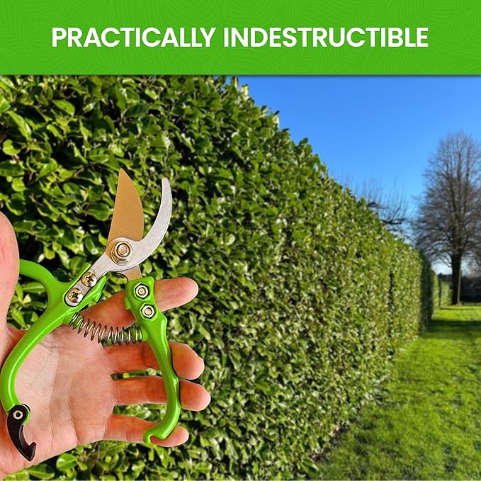 GARDEN GURU Ergonomic Garden Snips Clippers - Professional Hand Pruner Pruning Shear Scissors with Comfort Grip Handles for Gardening Trimming and Yard Work – High Carbon Steel - 1 Case (100 Pcs)