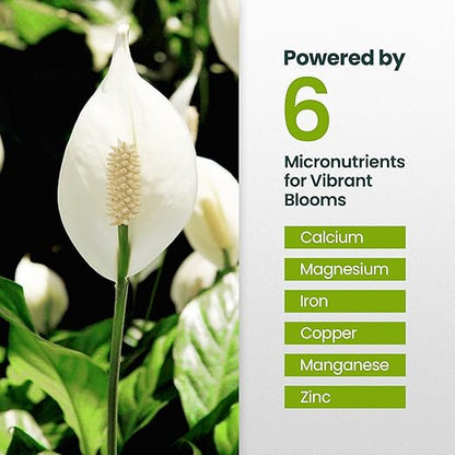 16oz Peace Lily Plant Indoor Live Fertilizer - Makes 96 Gallons of Peace Lily Fertilizer - Nutrient-Rich Liquid Plant Food for Lush Foliage, Stronger Roots, and Elegant White Blooms