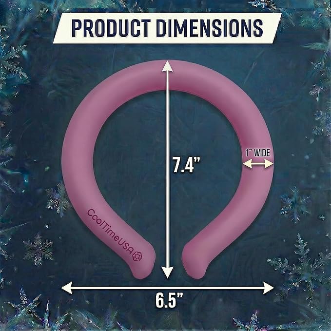 Set of 3 - Neck Cooling Tube for Heat Relief | Reusable Cooling Neck Ring | Wearable ice Pack for hot Weather | Ice wrap for Sports and Hiking | Personal Cooler for Temperature Regulation (Pink)