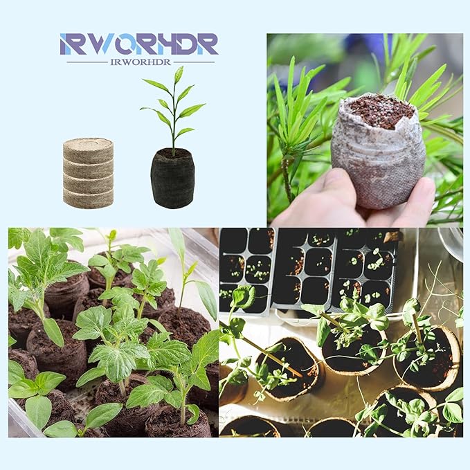 56Pcs 40mm Peat Pellet Fiber Soil Plant Seed Starters,Compressed Peat Pellet Fiber Soil Plant Seed Starter Pods,Seed Fertilizer Nutrient Block Compressed Peat Block