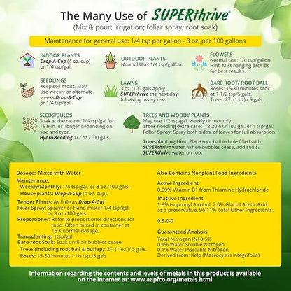 SUPERthrive The Original Vitamin Solution - Liquid Concentrate, May Add to Any Fertilizing Program, 4 fl. oz.