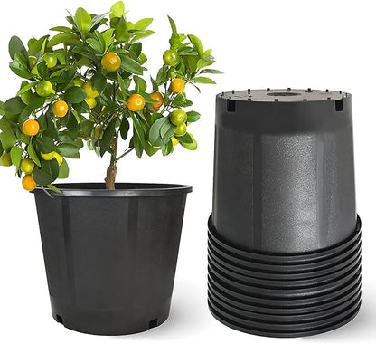 Planter Nursery Pots 3.1 Gallon Pots for Plants, Injection Molded Plastic Nursery Pots, Plant Container 3.1 Gal 10-Pack