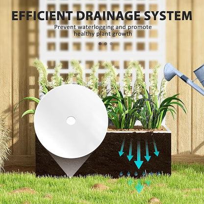 Outsunny Galvanized Raised Garden Bed with Trellis, Metal Planter Box with Drainage Holes, Outdoor Privacy Screen for Climbing Plants, Vegetable, Vines, 35" x 16" x 70", White