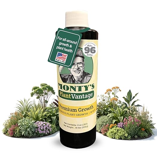 PlantVantage Premium Growth Liquid Plant Food - Liquid Fertilizer for Stronger Stems & Larger Leaves, NPK Fertilizer (8-16-8) with Zinc & Iron, Foliar Spray for Trees, Shrubs & Flower Boost, 8 oz