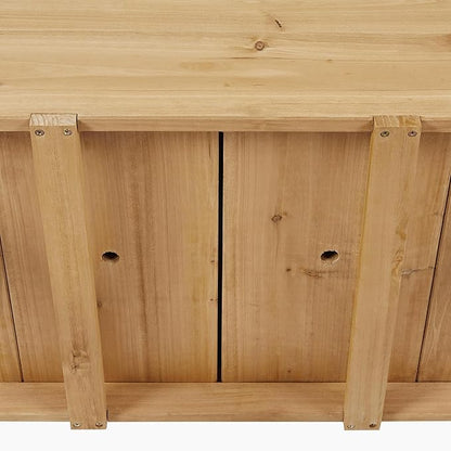 Yaheetech 49x22x32in 8 Pockets Horticulture Raised Garden Bed Elevated Wood Planter Box Stand with Foldable Side Table and Storage Shelf for Herb/Vegetables/Flowers, Light Brown