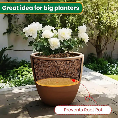 2-Pack Round Planter Insert - Plant Pot Insert with Drainage Holes, Use Less Potting Soil, Planter Accessories for Indoor & Outdoor Use (10 inch)