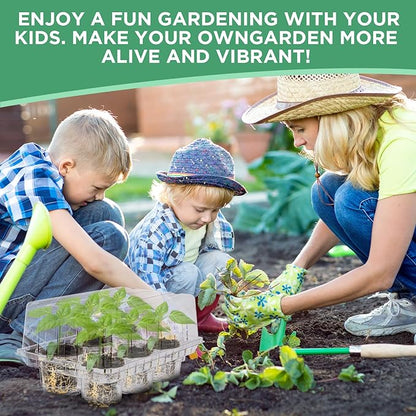 Vesici 10 Pack Seed Starter Tray Kit Seedling Starter Trays with 60 Pcs 4 Inch Nursery Pots and Humidity Dome (60 Cells) Mini Greenhouse Plant Germination with Labels for Garden(Clear)