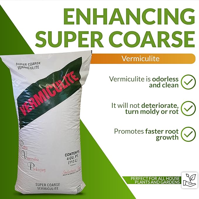 PVP Super Coarse Vermiculite Professional Grade - Excellent Soil Conditioner - Super Coarse Grade Granule – 103 Quarts - 4 Cubic Foot