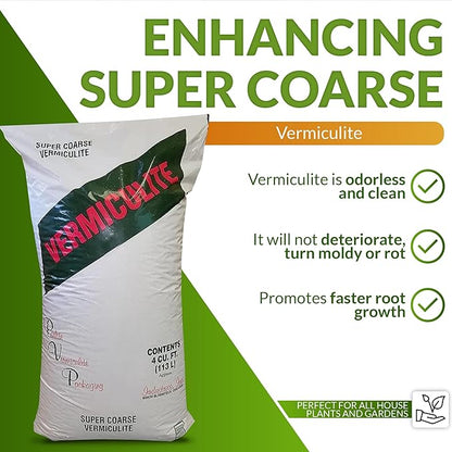 PVP Super Coarse Vermiculite Professional Grade - Excellent Soil Conditioner - Super Coarse Grade Granule – 103 Quarts - 4 Cubic Foot